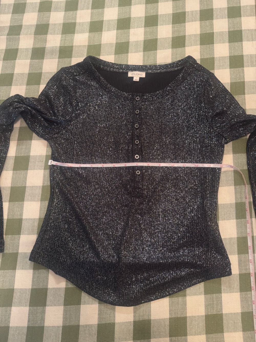 Anthropologie The Andie Ribbed Spotlight Henley Long Sleeve by Pilcro - Picture 13 of 15